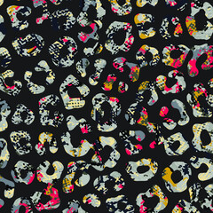Abstract animal skin leopard seamless pattern design.