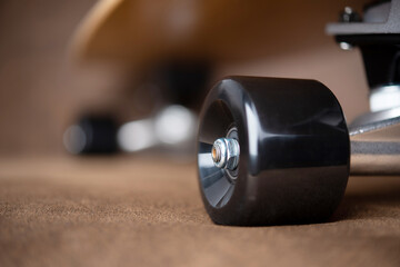 Close up surf skate skateboard on floor background