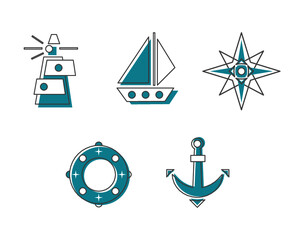 sea set of icons