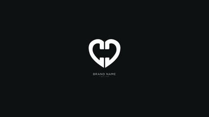 Alphabet letter Initial C, CC logo vector design, heart, minimal, concept, creative, symbol, sign, monogram, template, logotype, branding for for premium business typeface, startup, company etc.