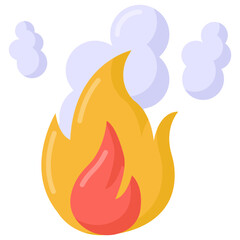 
Flat modern trendy icon of fire smoke 

