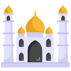 
Mosque in flat design editable vector 

