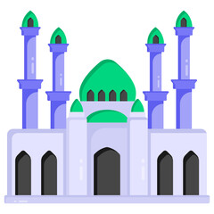 
Mosque in flat design editable vector 

