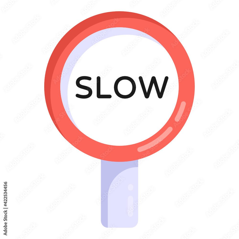 Canvas Prints icon of slow signboard in flat editable design
