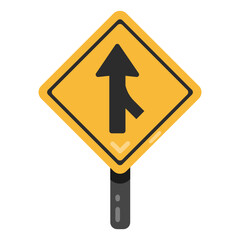 
Two way road signboard, flat premium icon


