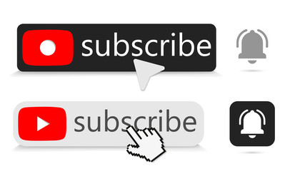 Button Icon Set for Channel. Like, Comment, Share, and Subscribe Vector Illustration