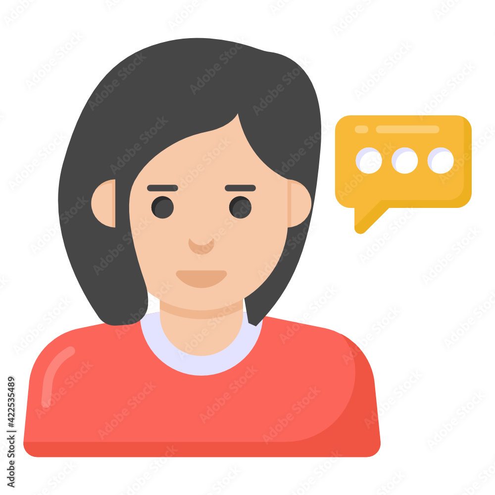 Poster a customer services representative icon in flat vector