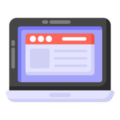 
An icon of a webpage, flat design 

