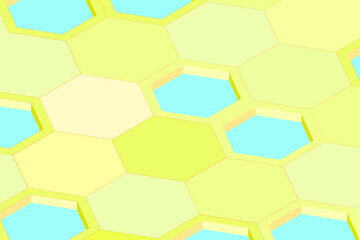 Hexagon honeycombs in the isometric projection background