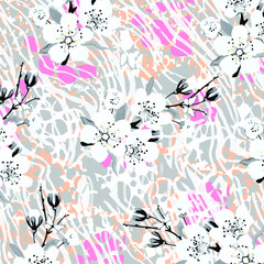 Abstract floral seamless pattern.