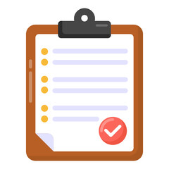 
Icon of verified list in flat design

