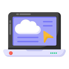 
A video content icon in flat design 


