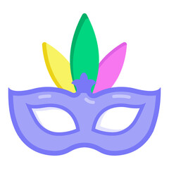 
A flat editable style icon of carnival mask 

