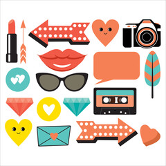 90s 80s clipart. Memphis style