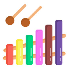 
Xylophone is a musical instrument designed in flat vector 

