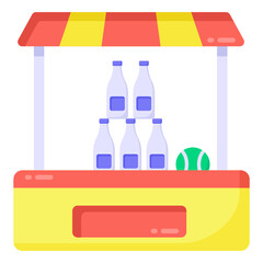 
A well designed splendid flat icon of beverage booth 

