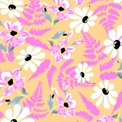 Abstract floral seamless pattern.