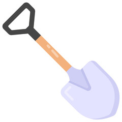 
Shovel in flat trendy style icon, gardening tool 

