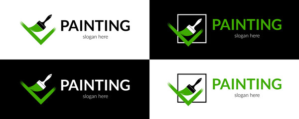 Stylish painting logo