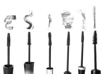Black mascara on white background