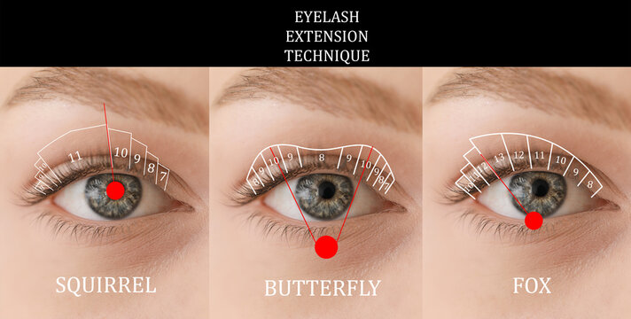 Beautiful young woman after eyelashes lamination and dyeing, closeup