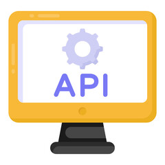 
Api, application programming interface icon in flat vector design.

