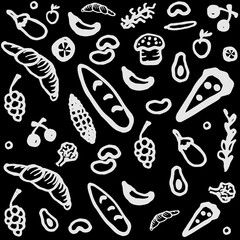 Food chalkboard seamless background