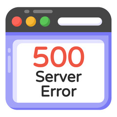 
A website error 500 flat editable icon 

