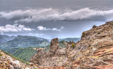 Fototapeta na wymiar La Palma from the Roque de los Muchachos, HDR Image
