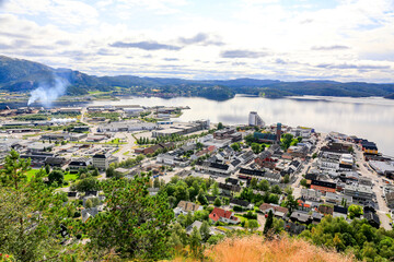 Fototapeta na wymiar View of Namsos city Trøndelag county,Norway,scandinavia,Europe 
