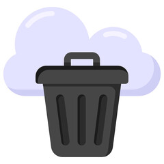 
Icon of cloud delete in flat design 

