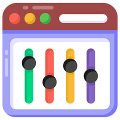 
Icon of web preferences in flat design 

