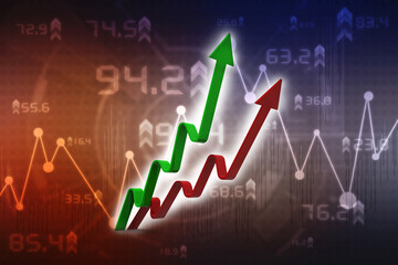 3d rendering Stock market online business concept. business Graph 