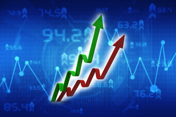 3d rendering Stock market online business concept. business Graph 