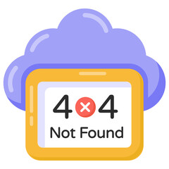 
A cloud error 404 flat icon 

