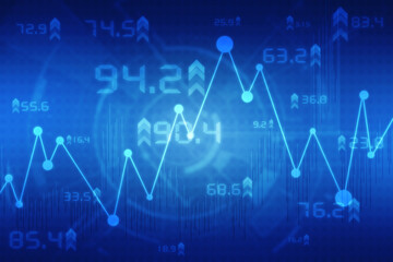 2d rendering Stock market online business concept. business Graph 

