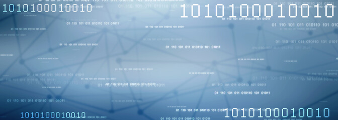 2d illustration abstract digital binary data on computer screen