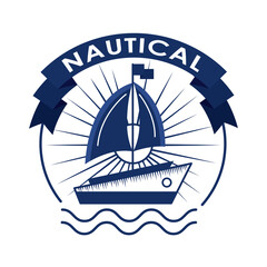sailboat nautical label