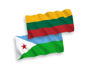 Flags of Lithuania and Republic of Djibouti on a white background