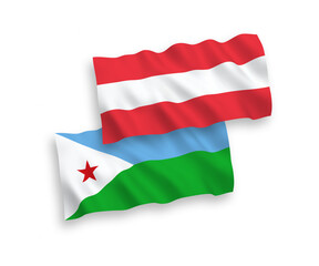 Flags of Austria and Republic of Djibouti on a white background