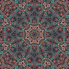 Abstract seamless pattern with geometric elements structure.