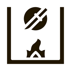 Knife Fireplace Icon Vector Glyph Illustration