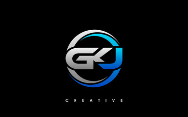 GKJ Letter Initial Logo Design Template Vector Illustration