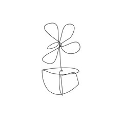 Minimalist Flower one line drawing. Simple line drawing. Continuous line drawing illustration for wall art printable decoration