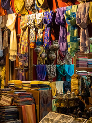 Market in Istanbul with clothes