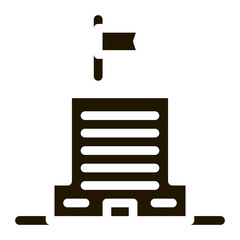 Skyscraper Flag Icon Vector Glyph Illustration