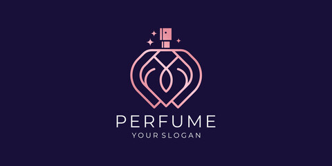 rose gold Luxury Perfume Logo Template Design premium.premium vector