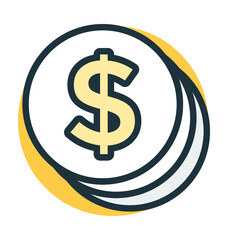 Dollar Coin Vector Icon