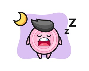 onion rings character illustration sleeping at night