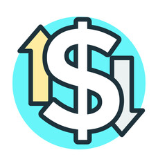 Dollar Valuation Vector Icon